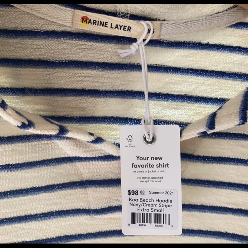 Beautiful brand NWT, Marine Layer Kova XS hoodie